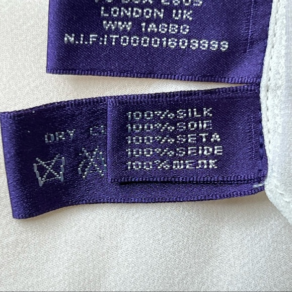 Ralph Lauren Collection Purple Label Cream Silk Fluted Dress Size 12 - Picture 9 of 12